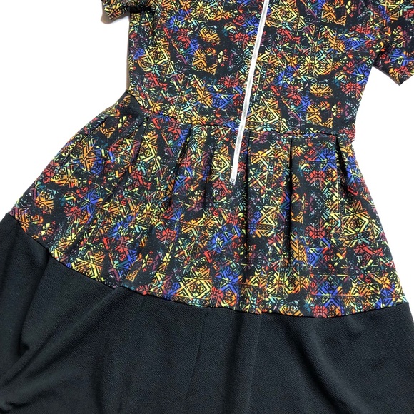Large LuLaRoe Dipped Amelia Dress - Picture 2 of 2